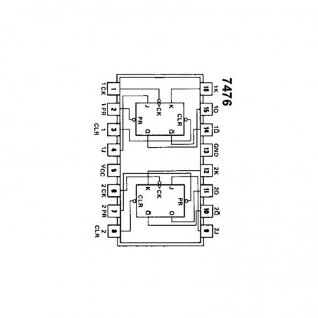 Diagramme 74HC76 7476  Circuit logique Double bascule JK DIP-16