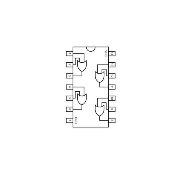 Diagramme 74HC32 7432  Circuit logique 4 Portes OU DIP-14