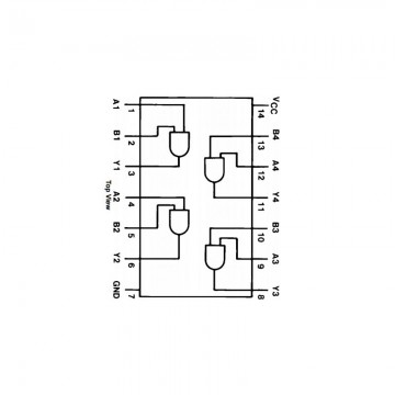 Diagramme 74HC08 7408 Circuit logique 4 Portes ET DIP-14