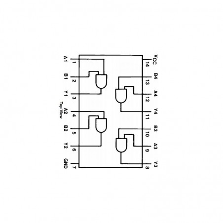 Diagramme 74HC08 7408 Circuit logique 4 Portes ET DIP-14