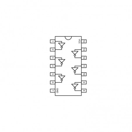 Diagramme 74HC04 7404 Circuit logique 6 Portes Non DIP-14