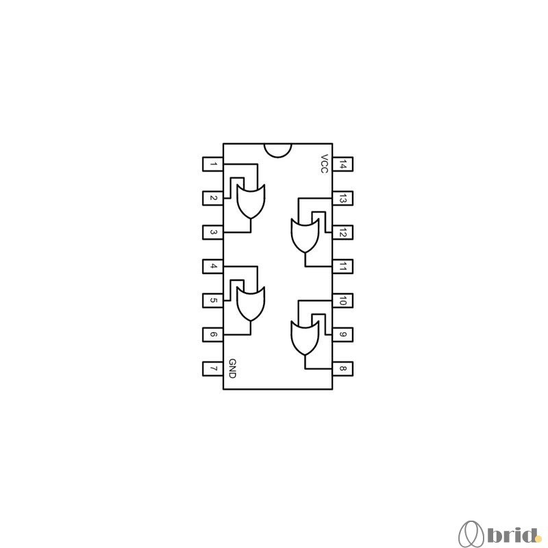 Pin Configuration 74hc32 Circuit 74HC32 - 4 portes OU, 2 entrées, 2V-6V, CMOS | Abrid Maroc